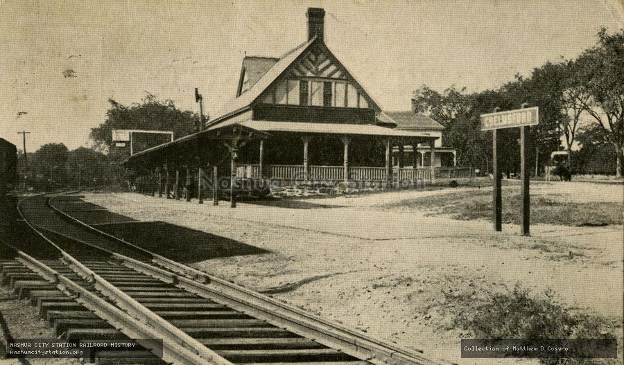 Postcard: New York, New Haven and Hartford Railroad Station, Chelmsford, Massachusetts